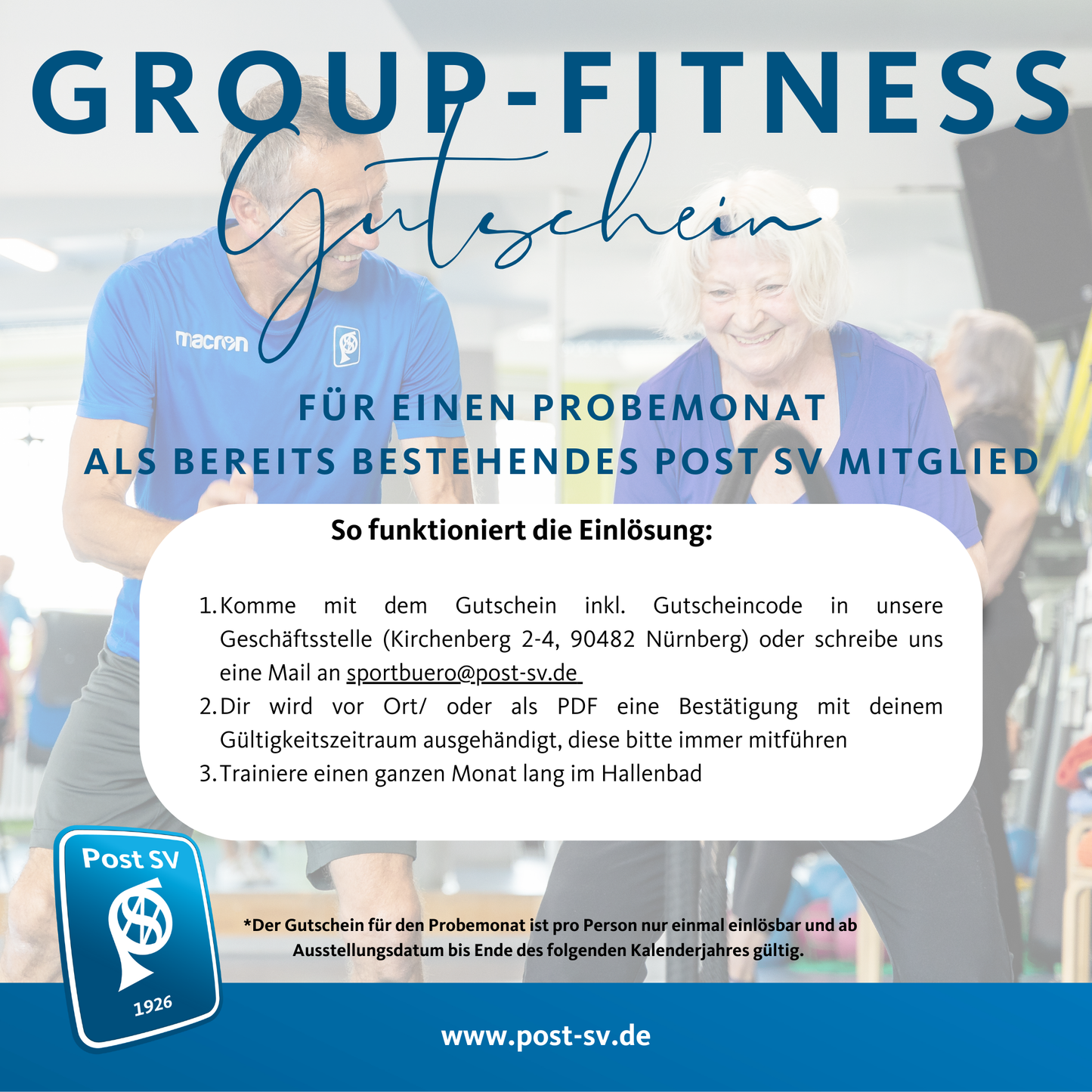 Gutschein Group-Fitness-Dauersport für Bestandsmitglieder