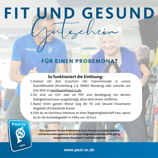 Gutschein Fit und Gesund (Fortlaufende Kurse)
