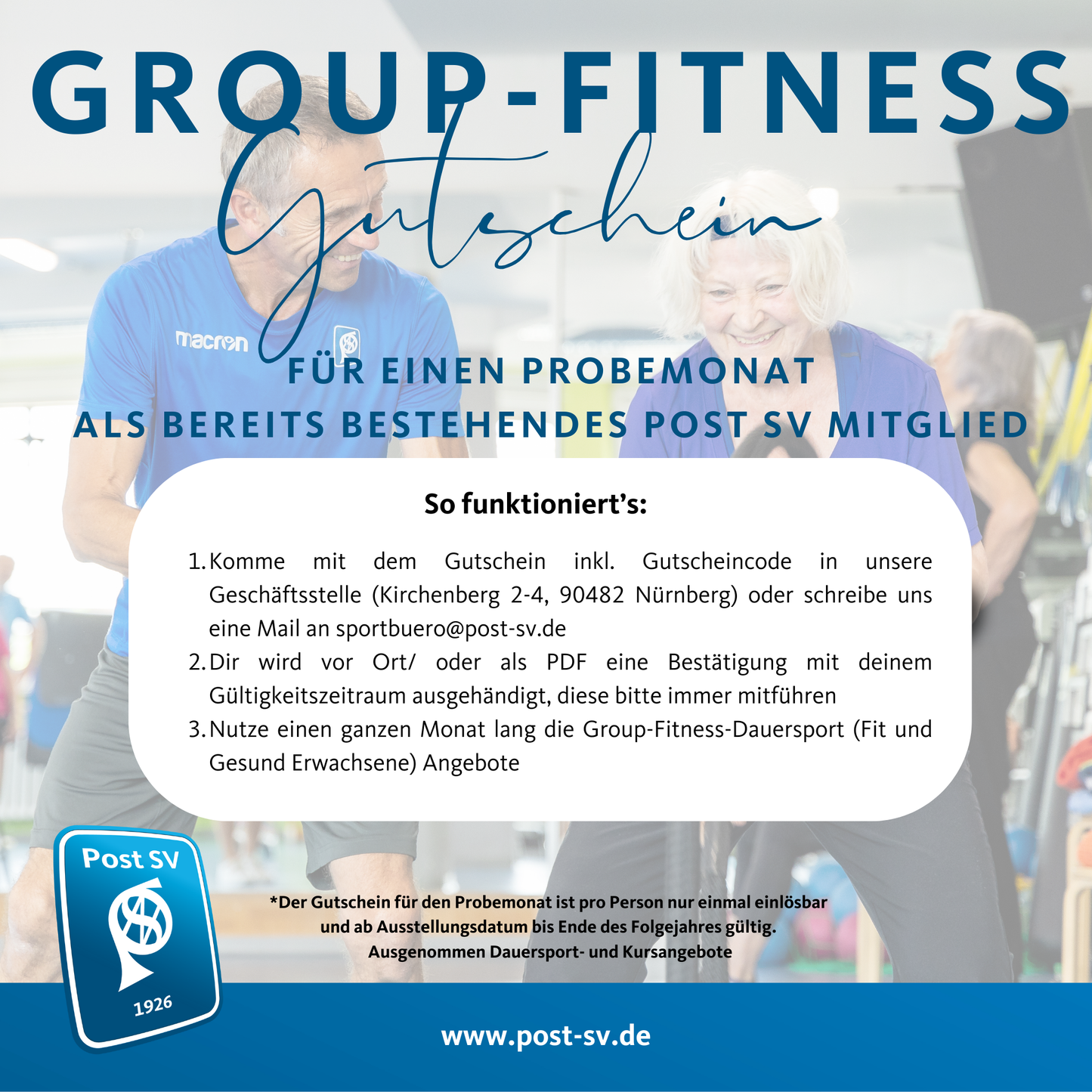 Gutschein Group-Fitness-Dauersport für Bestandsmitglieder