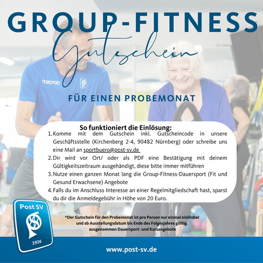 Gutschein Group-Fitness Dauersport
